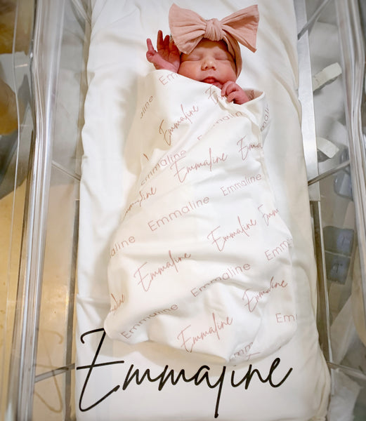 Personalized Name Swaddle Blanket - Single Name - Dotboxed
