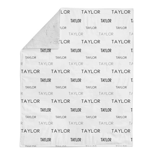 Personalized Name Minky Blanket - TAYLOR font Style