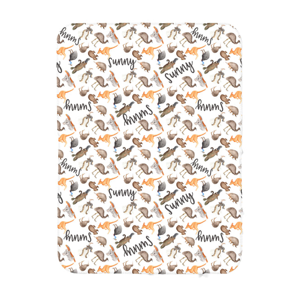 Personalized Name Blanket -  AUSTRALIAN ANIMALS - Dotboxed