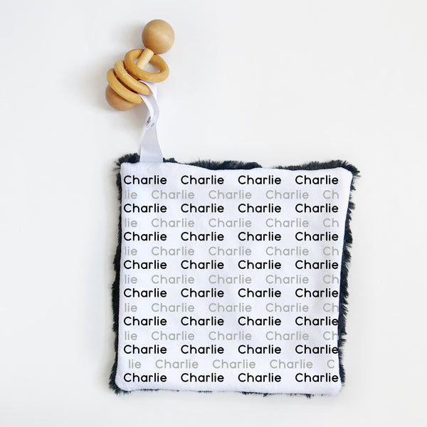 Personalized Name Attached Lovey Blanket - NAME REPEAT - Dotboxed