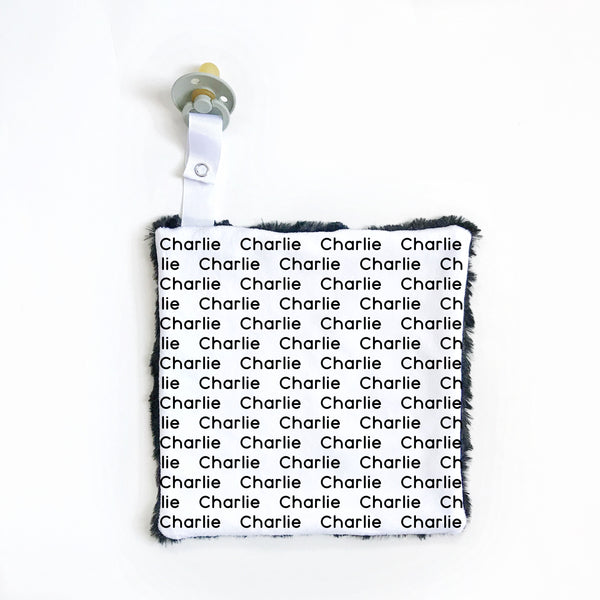 Personalized Name Attached Lovey Blanket - NAME REPEAT - Dotboxed