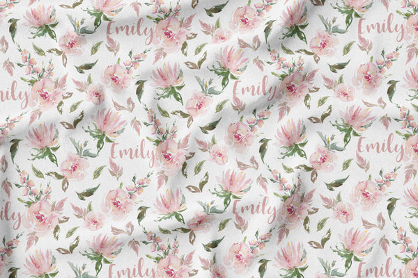 Personalized Name Minky Blanket -  PRETTY FLORAL