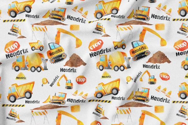 Personalized Name Minky Blanket -  CONSTRUCTION