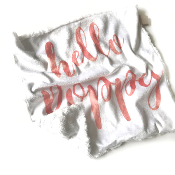 Personalized Name Lovey Blanket - LARGE CENTERED NAME - Dotboxed