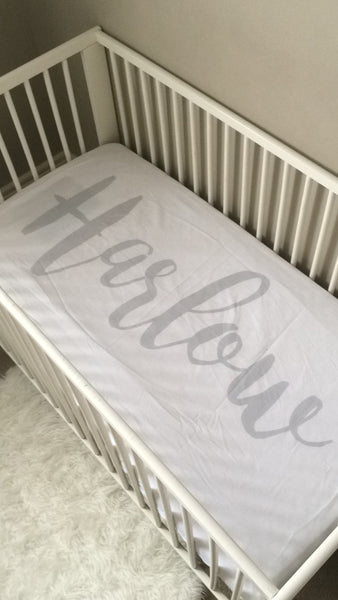 Large Centered Name Colored Background  - Personalized Name Bedding - Dotboxed