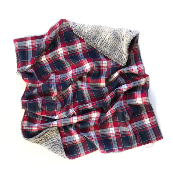 Plaid Blanket RED WHITE DEEP NAVY - Wholesale - Dotboxed